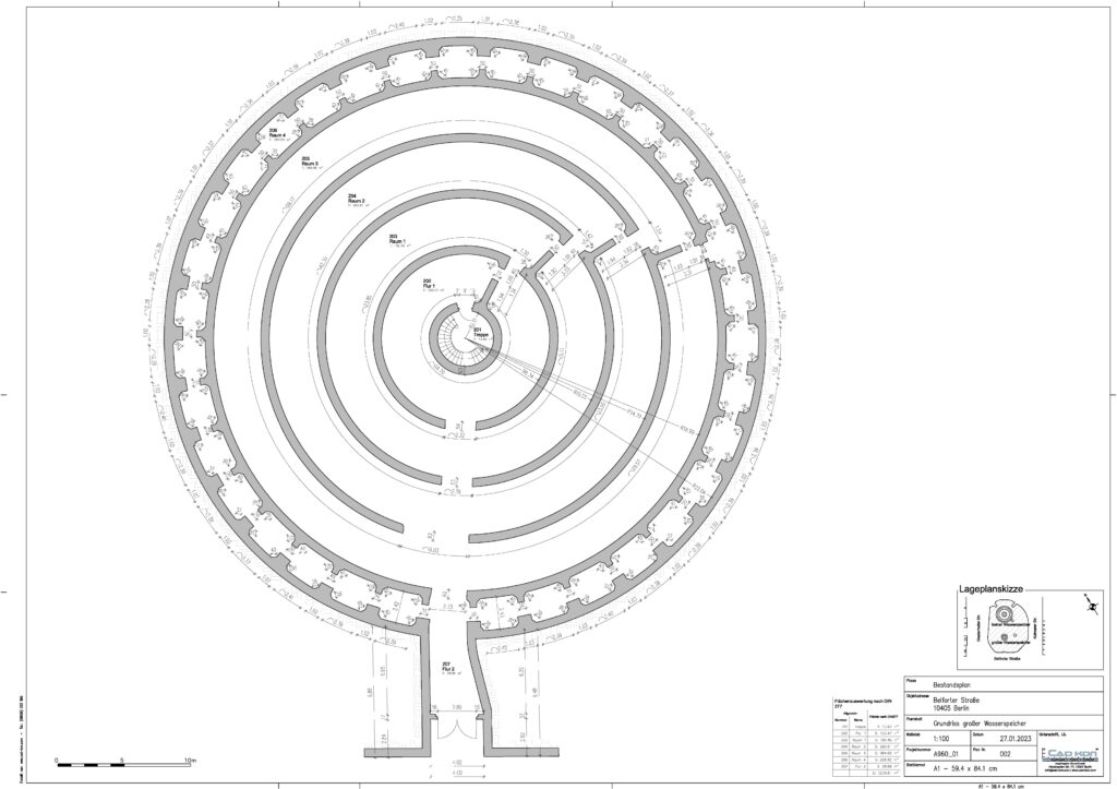 Grafischer Grundriss großer Wasserspeicher